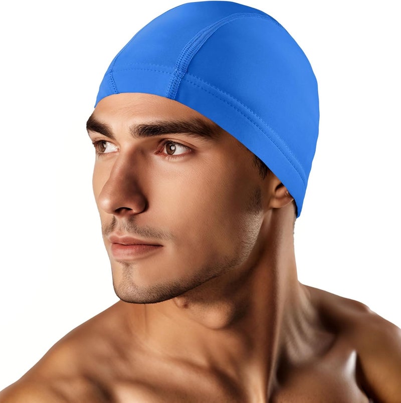 Kinwor Swim Cap for Men Women Adult, High Stretch Fabric Swim Cap, Swimming Caps Non-Waterproof - Image 1